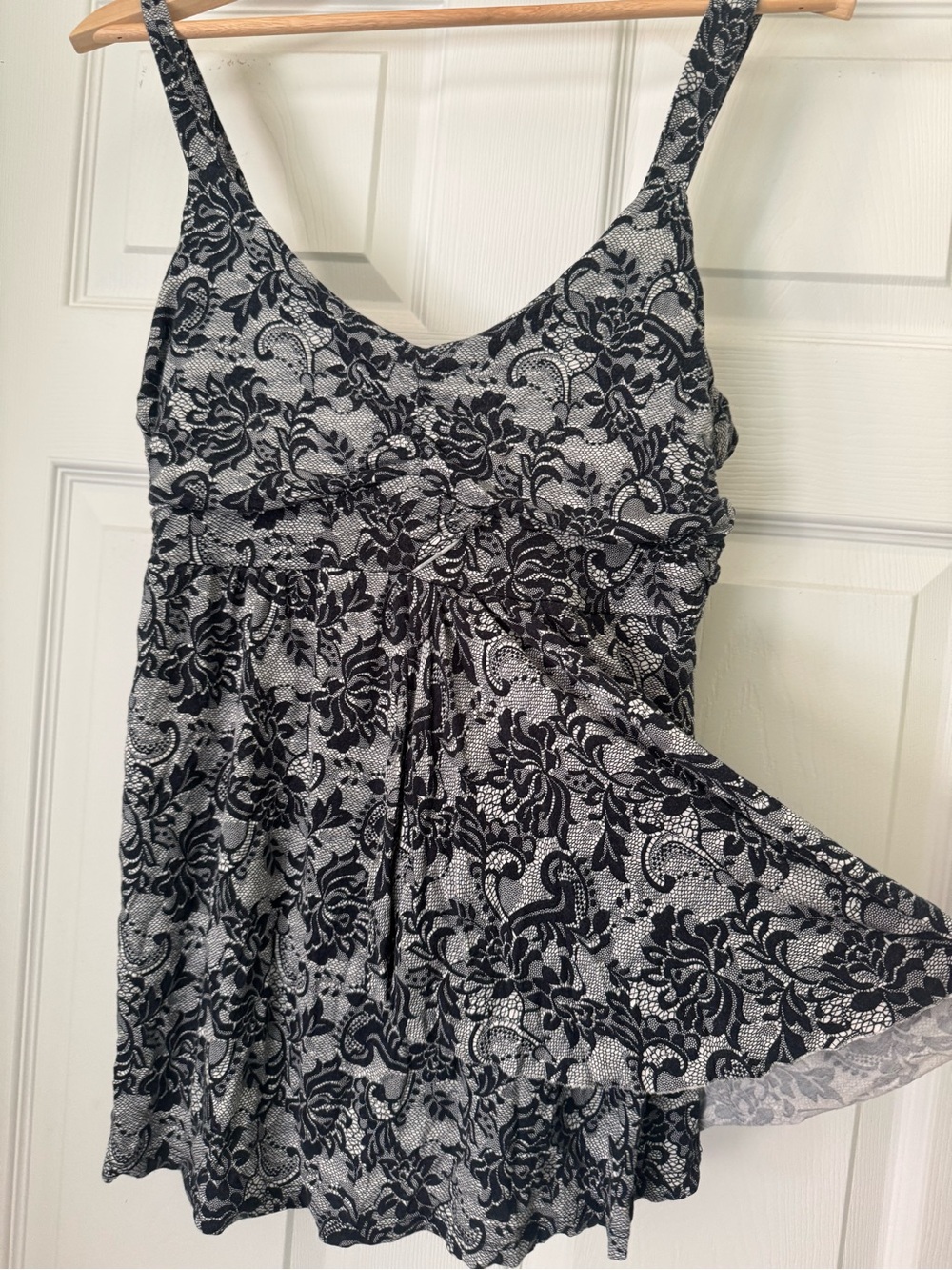 Floral, lace 2000s babydoll top